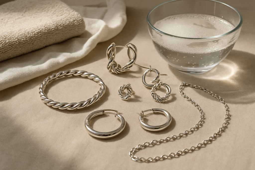 Jak wyczyscic srebrna bizuterie domowym sposobem (przykłady